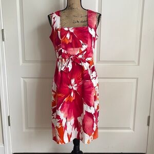 Evan Picone beautiful shocking pink orange dress , size 10